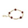 Red Agate Bracelet with Sun Charm | Vitality & Warmth - Vine Collection Red Agate Bracelet with Sun Charm