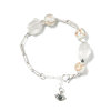 Elementa: Rock Crystal, Mystic Ash Glaze & Evil Eye Charm Bracelet | Talisman of Resilience and Clarity