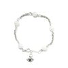 White Jade Bracelet with Evil Eye | Purity & Peace - Vine Collection White Jade Bracelet with Evil Eye