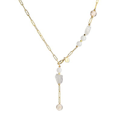 Clear Quartz Necklace For Clarity & Focus | Gold