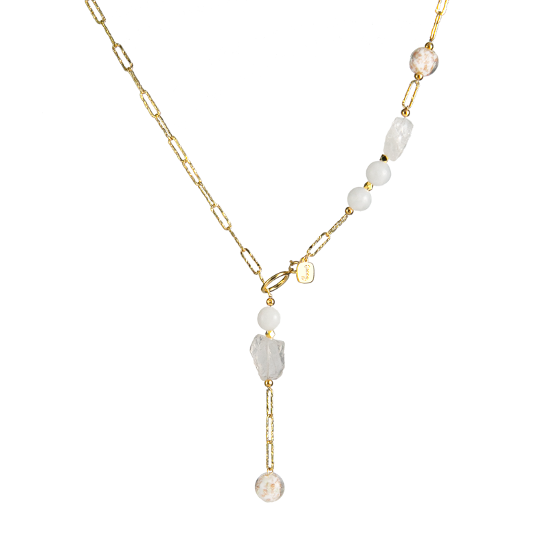 Clear Quartz Necklace For Clarity & Focus | Gold